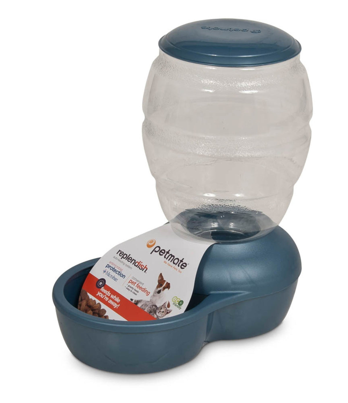 Petmate Replendish 5Lb Feeder W/Microban Pearl Smoke Gray