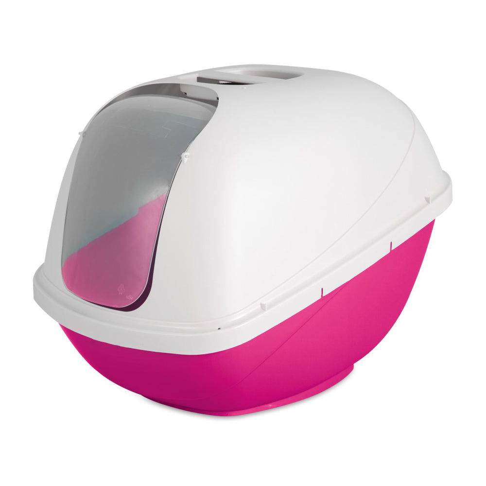 Petmate Basic Hooded Cat Litter Box Pink Large