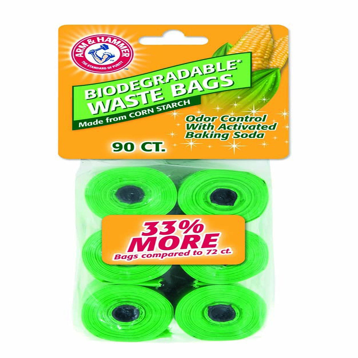 Arm & Hammer Disposable Corn Starch Waste Bags Refills 90ct