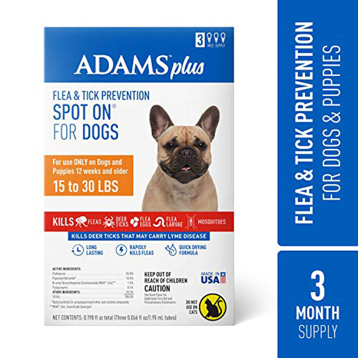Adams Plus Flea & Tick Spot On for Medium Dogs 3 Month