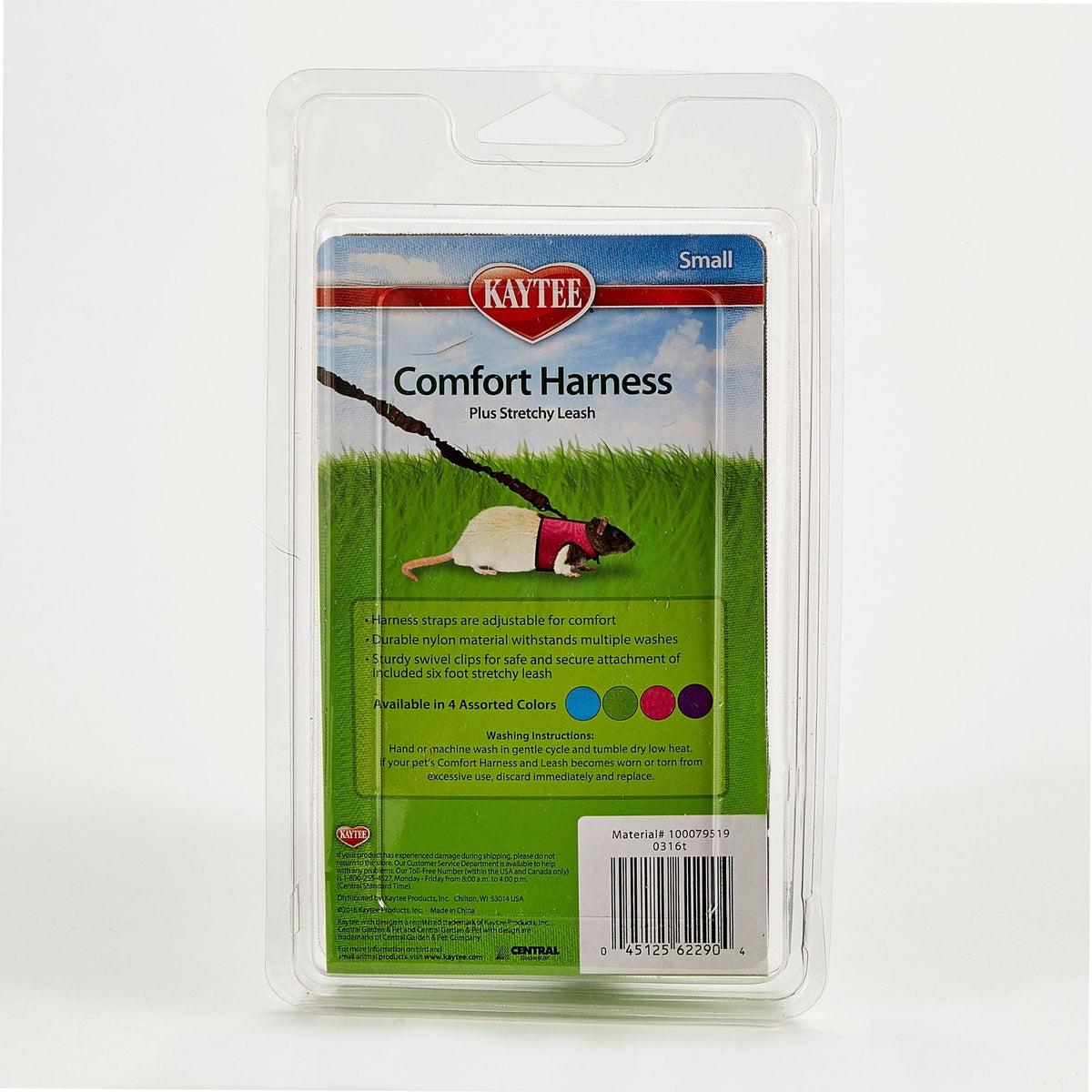 Kaytee Comfort Harness & Stretchy Leash Assorted 1ea/Small
