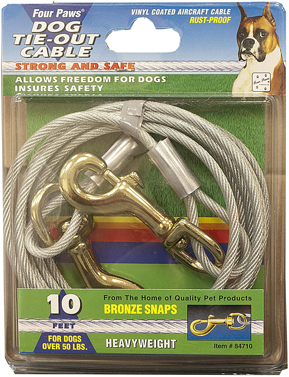 Four Paws Heavy Weight Tie Out Cable Silver 10ft