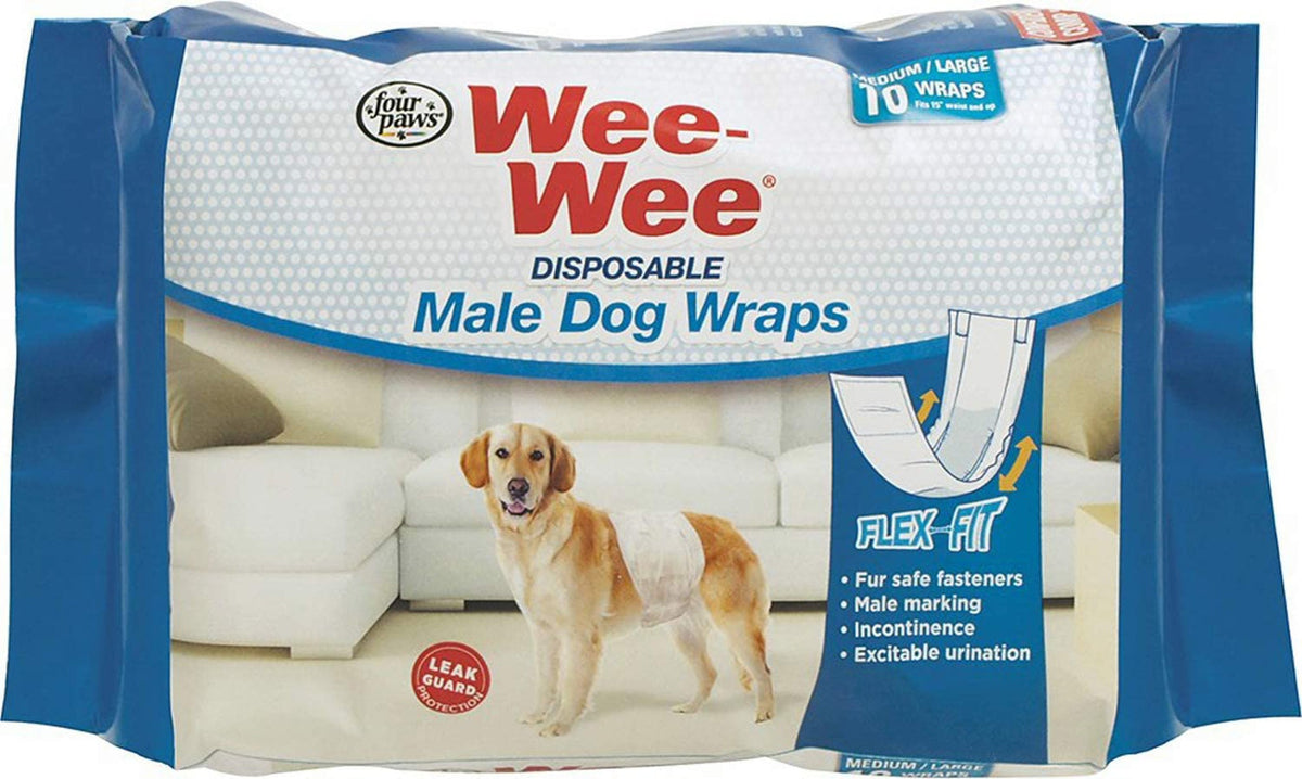 Four Paws Wee Wee Disposable Male Wraps Medium/Large 36ct