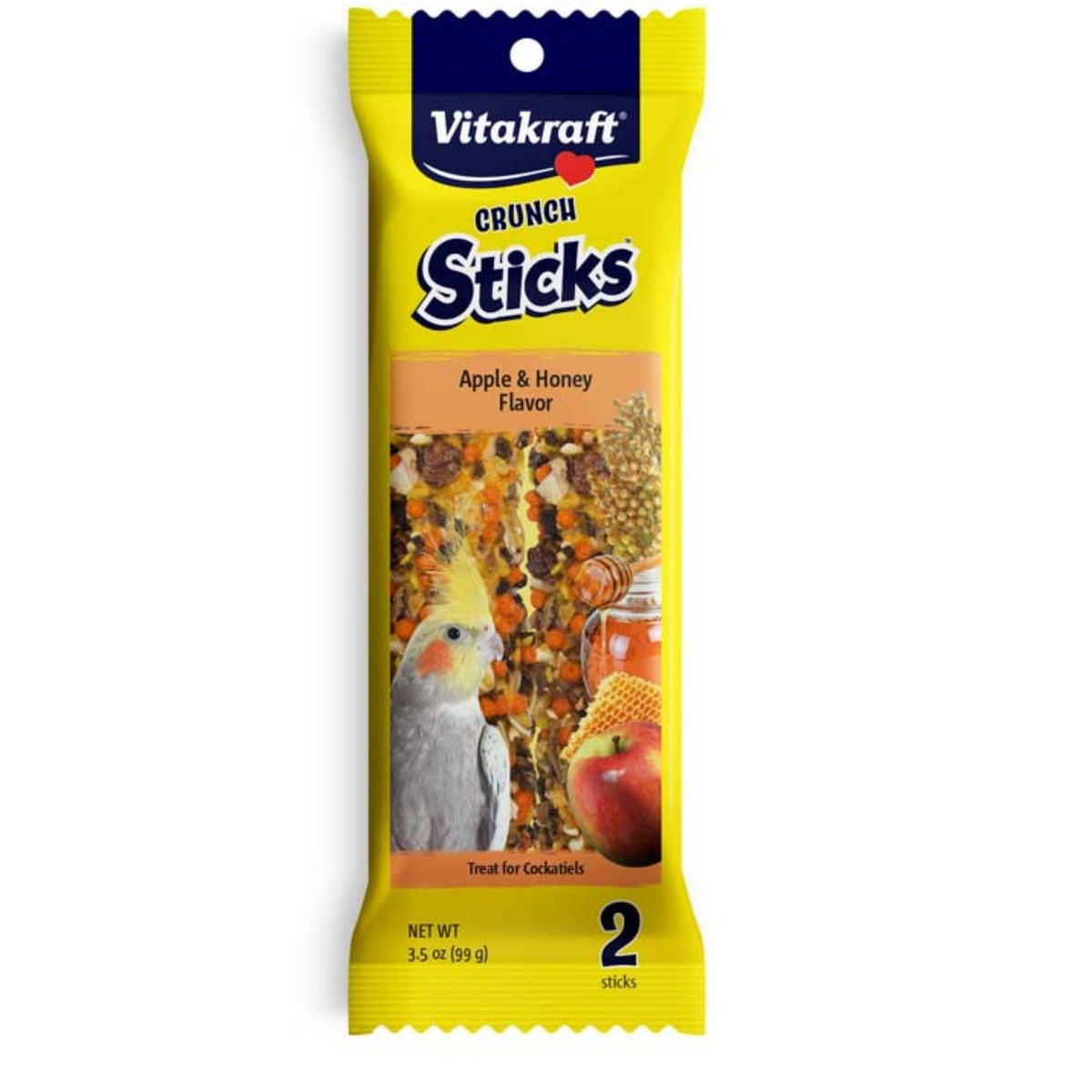 Vitakraft Crunch Sticks Apple & Honey Flavor Cockatiel Treat 1ea/3.5oz., 2 ct