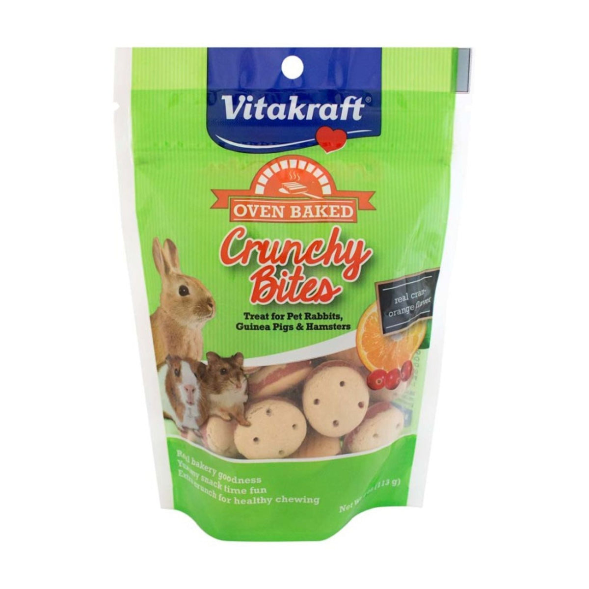 Vitakraft Oven Baked Crunchy Bites Treat for Small Animals Cran-Orange 1ea/4oz.