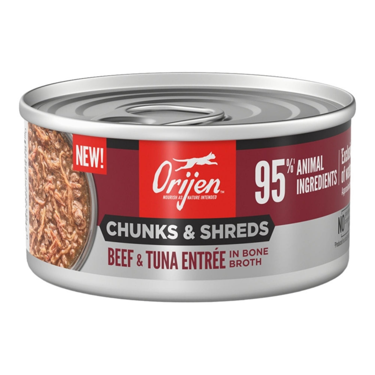 Orijen Cat Grain Free Chunks And Shreds Beef & Tuna 3oz. (Case of 24)