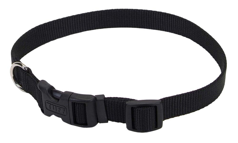 Coastal Adjustable Nylon Dog Collar with Plastic Buckle Black, 1ea/5/8 In X 1014 in