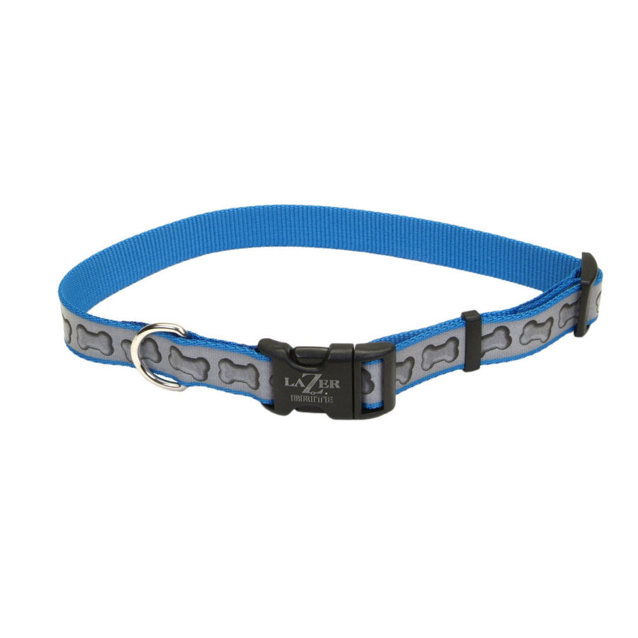 Lazer Brite Reflective Adjustable Dog Collar Turquoise, 1ea/1 In X 1826 in