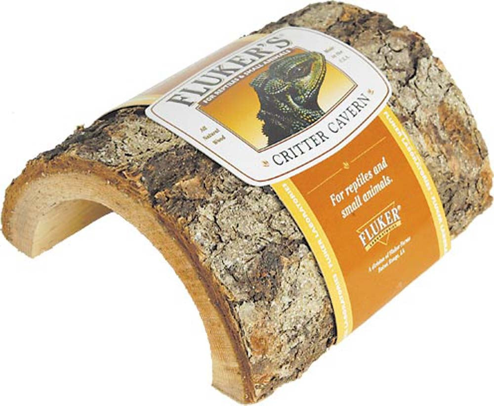 Flukers Critter Cavern Half Log Hideaway Brown Large