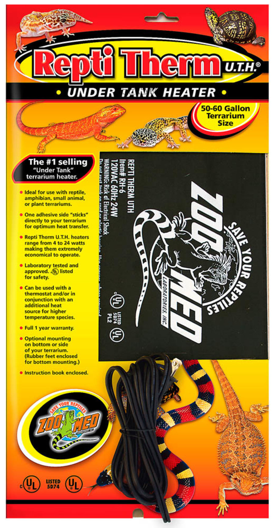 Zoo Med ReptiTherm Under Tank Heater 50-60gal 8x18