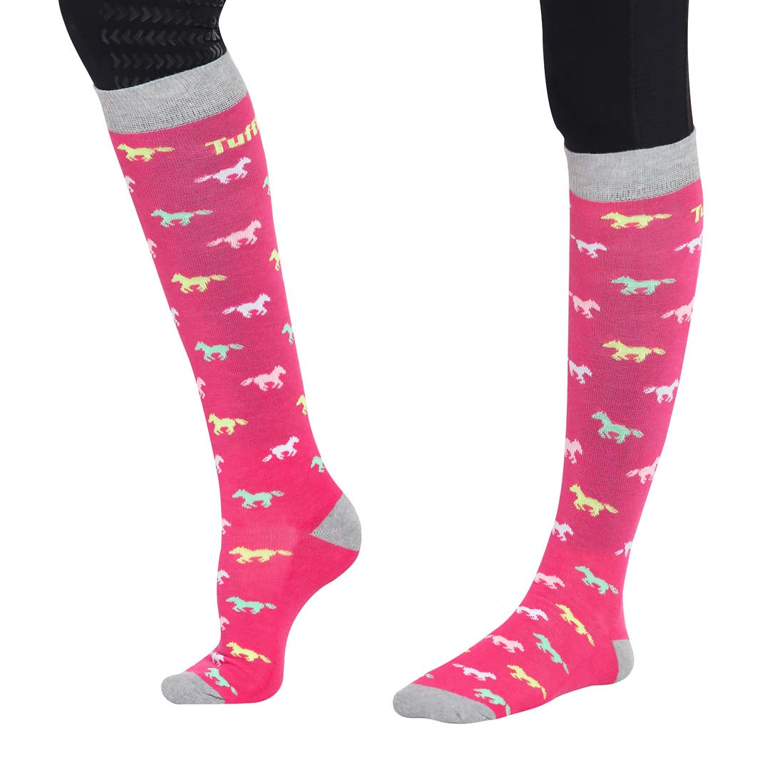 TuffRider Ladies Flamingo/Boat/Horse Knee Hi Socks - 3 Pack