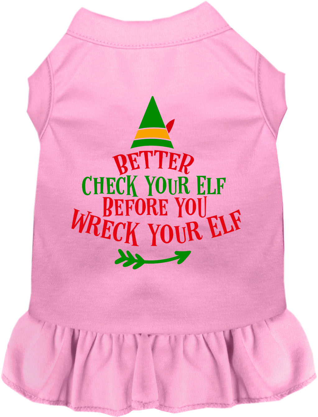 Check Your Elf Christmas Pet Dress