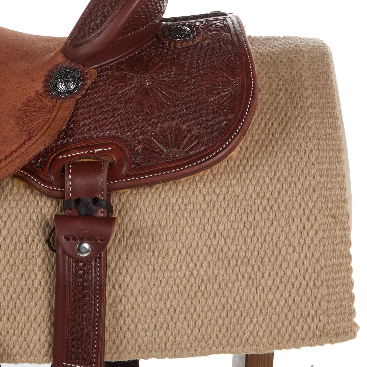 1314A-23 San Juan 34X30 Sand New Zealand Wool Saddle Blanket