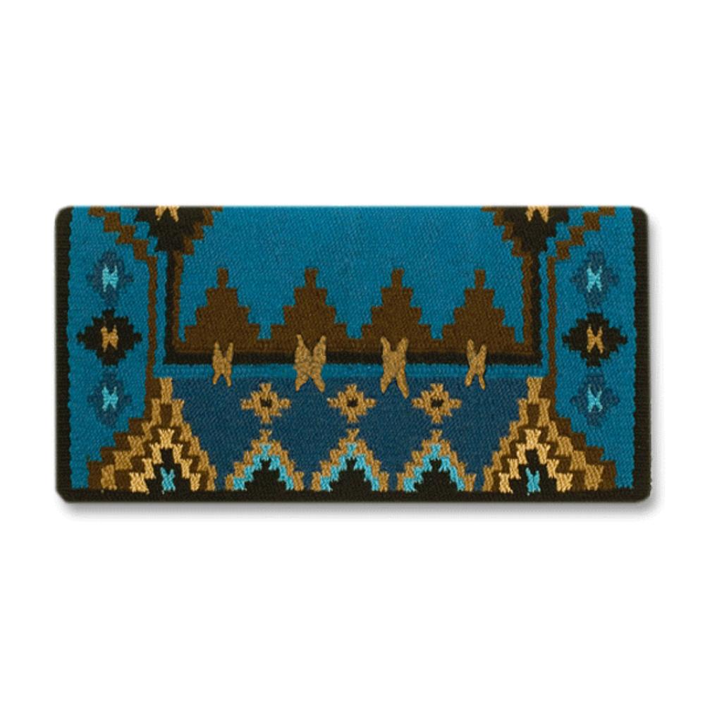 1465-4 Enchanted Pines 38x34 New Zealand Wool Saddle Blanket TURQUOISE