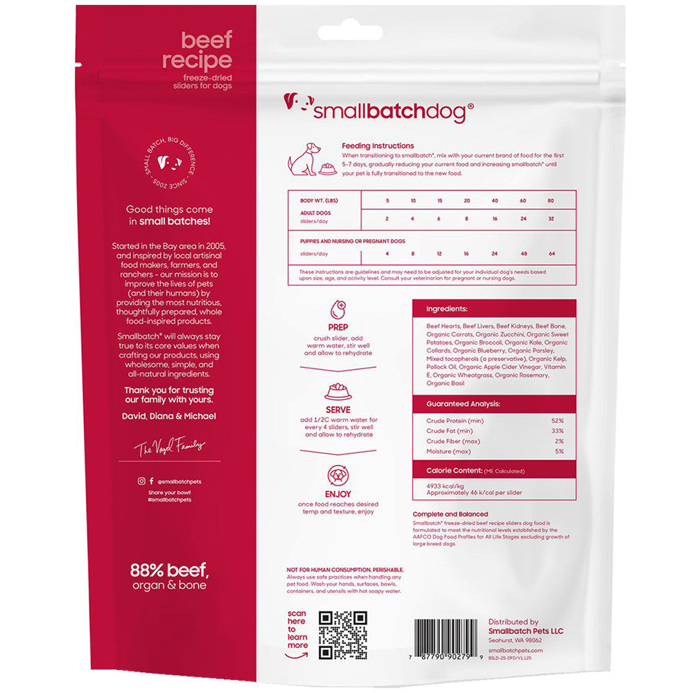 Smallbatch Dog Freeze Dried Slider Beef (14oz)