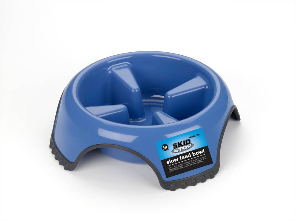 JW Skid Stop Slow Feed Dog Bowl Medium
