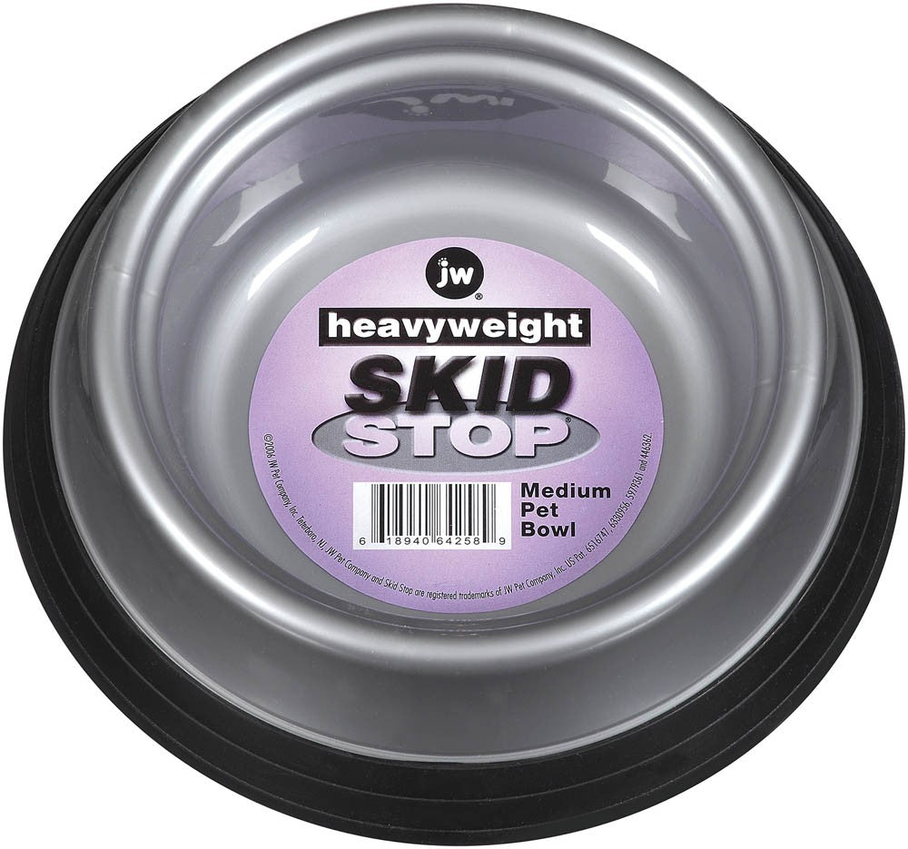 JW Skid Stop Heavyweight Dog Bowl Assorted Medium