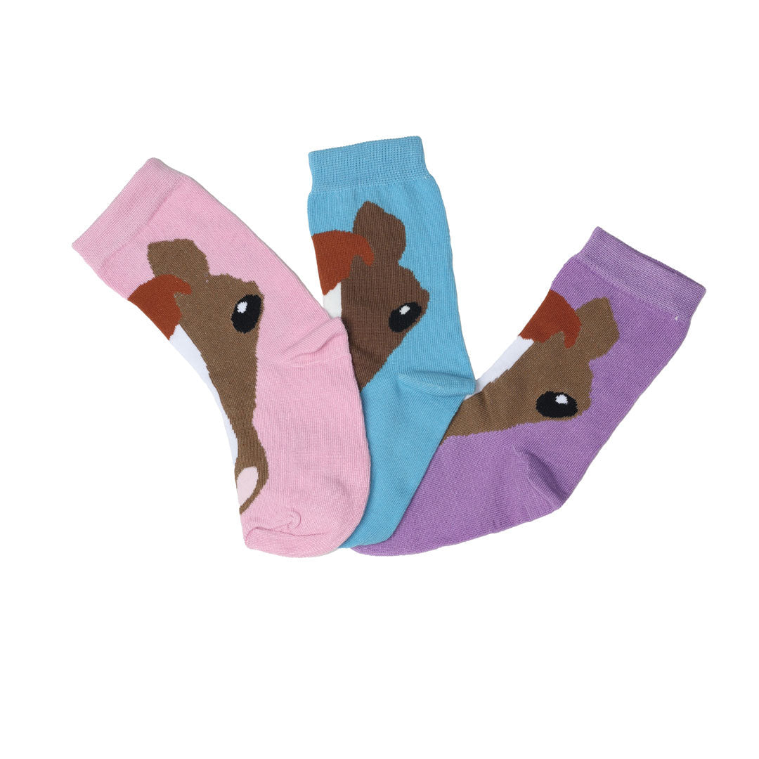 AWST Int'l Youth Horse Face Crew socks - 3 pack