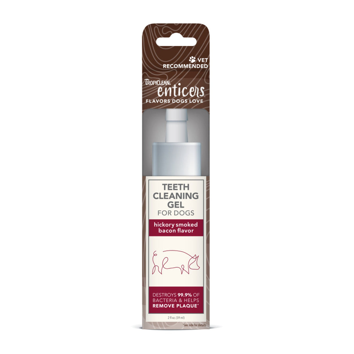 TropiClean Enticers Smoked Bacon Teeth Cleaning Gel for Dogs 2oz