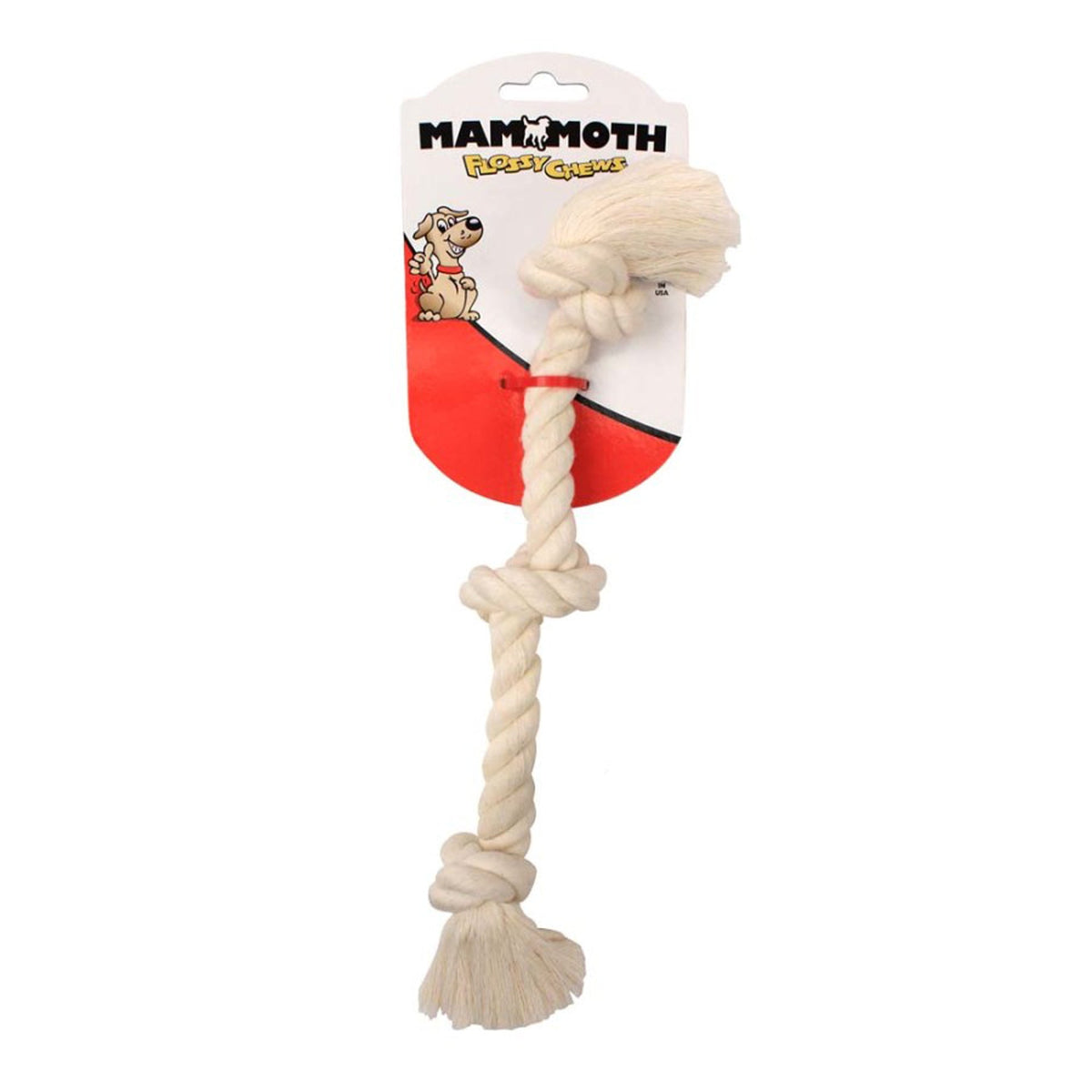 Mammoth Pet Products 100% Cotton White 3 Knot Rope Tug X-Large 36in
