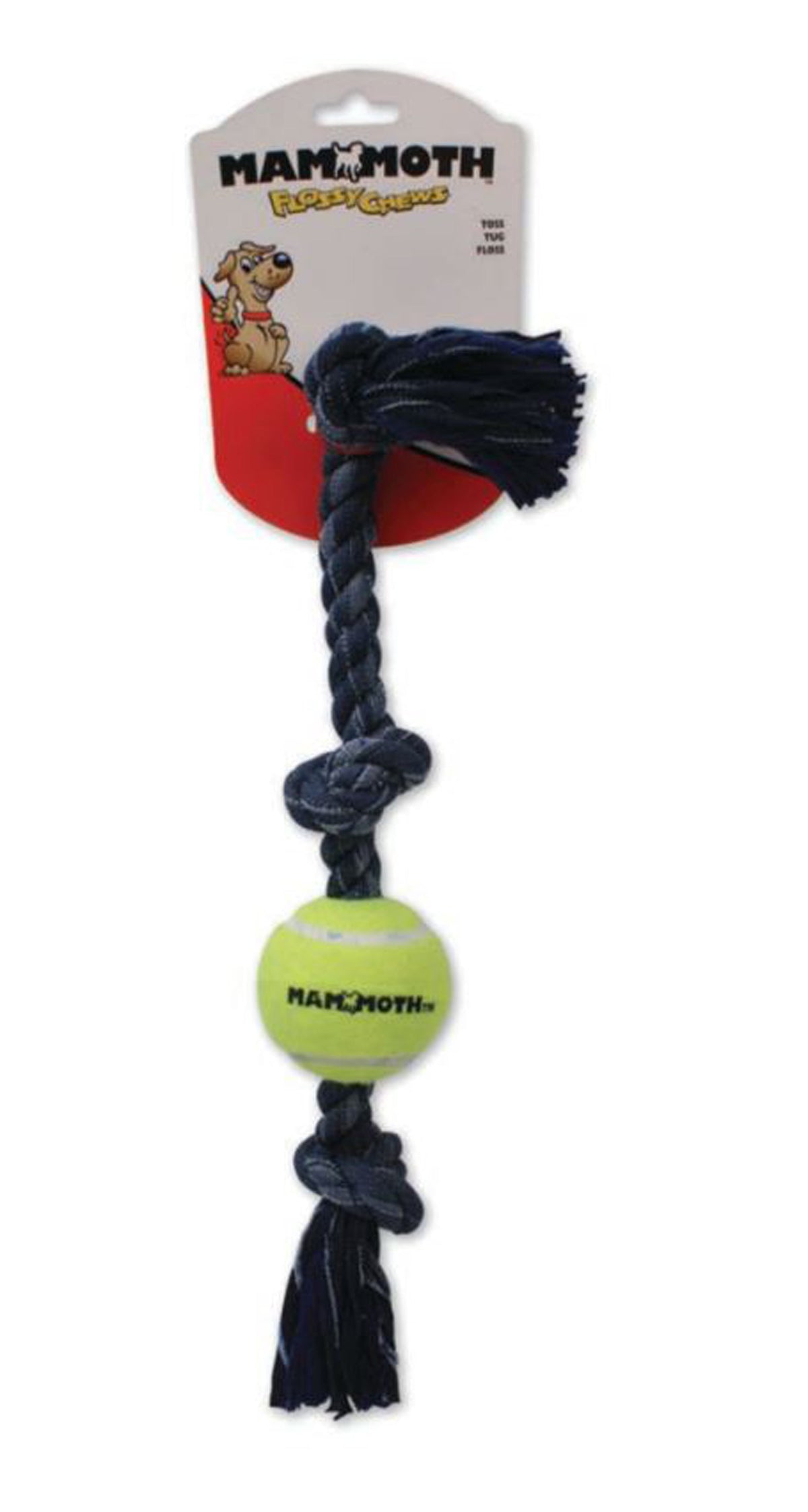 Mammoth Denim 3 Knot Tug with 3in Ball Medium 20in