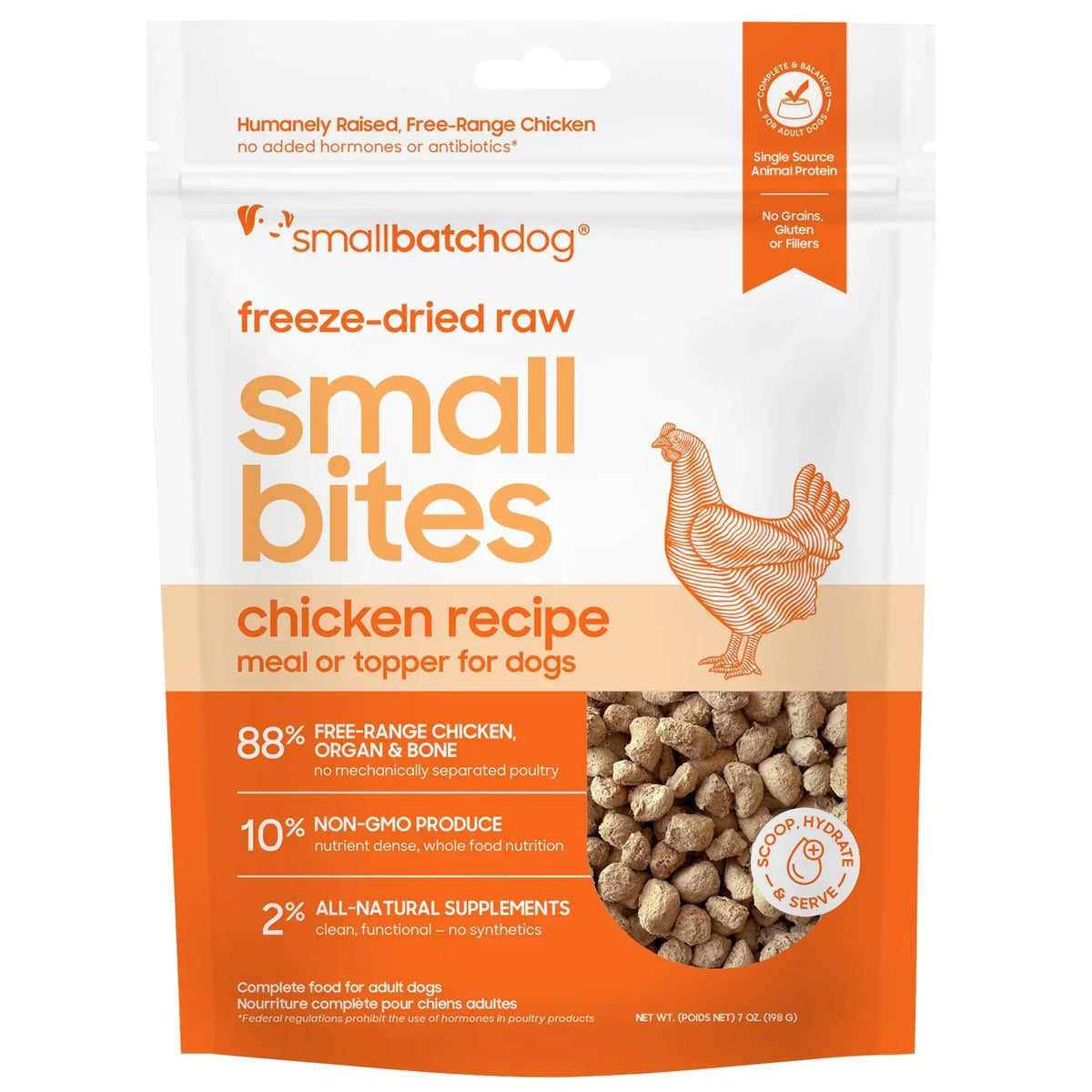 Smallbatch Dog Freeze Dried Small Bites Chicken (7oz)