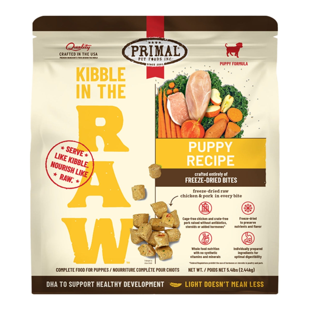 Primal Dog Kibble In The Raw Freeze-Dried Puppy 5.4Lbs