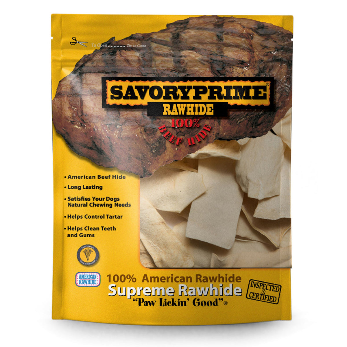 Savory Prime Rawhide Chips Natural 2x6in 1lb Bag