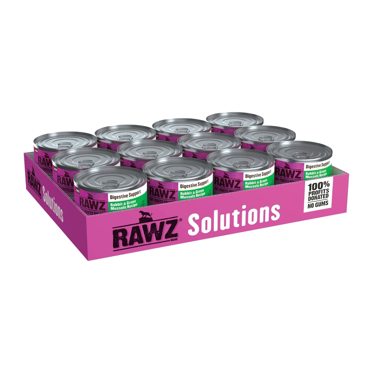 Rawz Digestive Cat Rabbit Green Mussels Pate 5.5oz. (Case of 24)