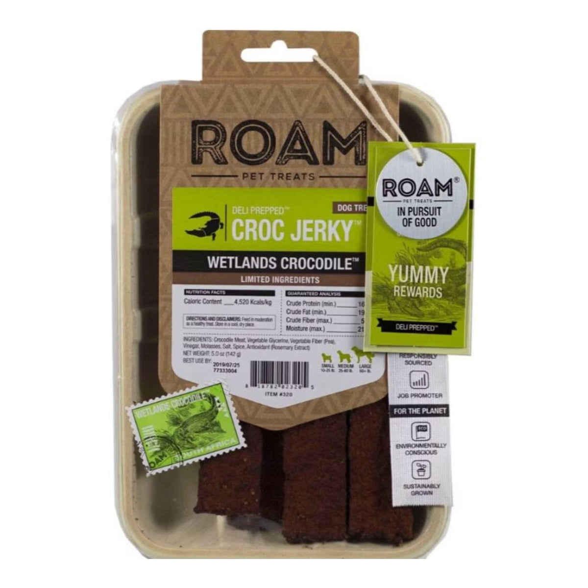 Roam Deli Prepped Croc Jerky Crocodile 5oz.