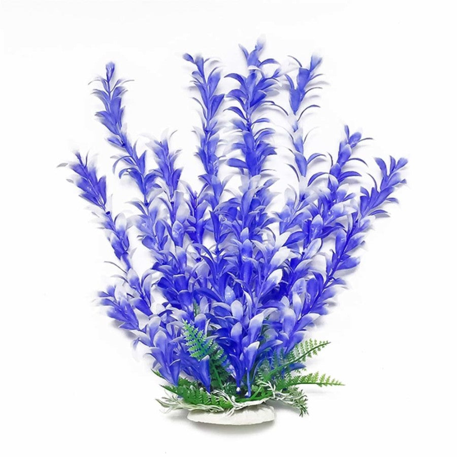 AquaTop Bacopa Aquarium Plant Weighted Base Blue/White 6in