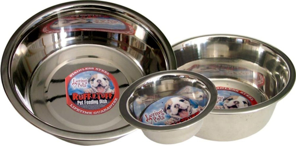 Loving Pets Traditional Stainless Steel Dog Bowl Silver, 1ea/2 qt
