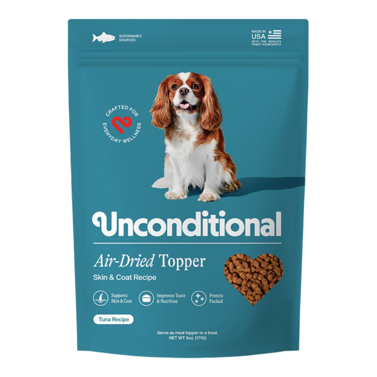 Unconditional Dog Air - Dried Topper Skin & Coat Tuna Recipe 6oz.