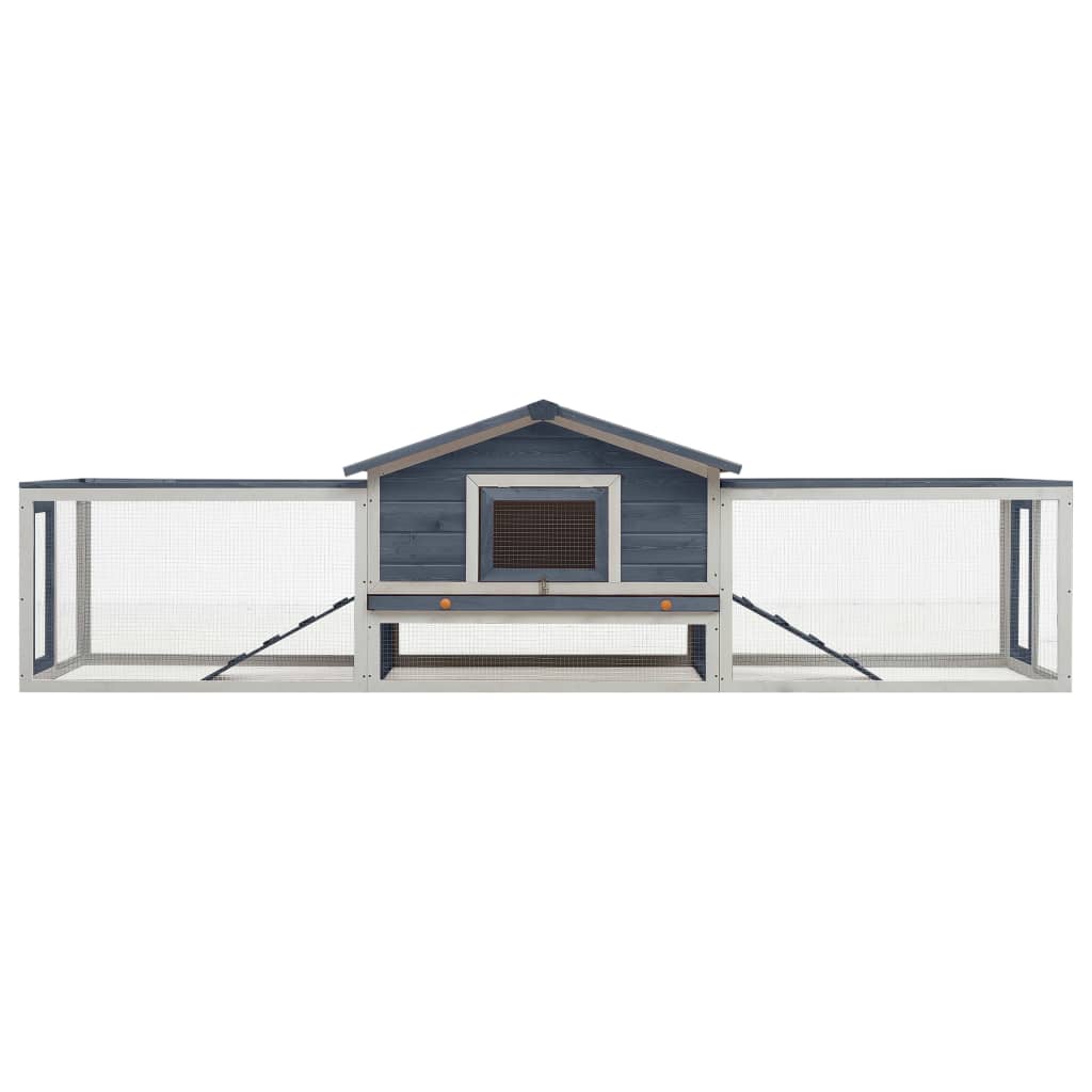 vidaXL Rabbit Hutch Bunny Cage with Pull Out Tray Rabbit Enclosure Solid Wood