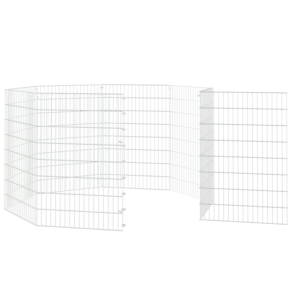 vidaXL Free Range Animal Enclosure 8-Panel 21.3"x31.5" Galvanized Iron