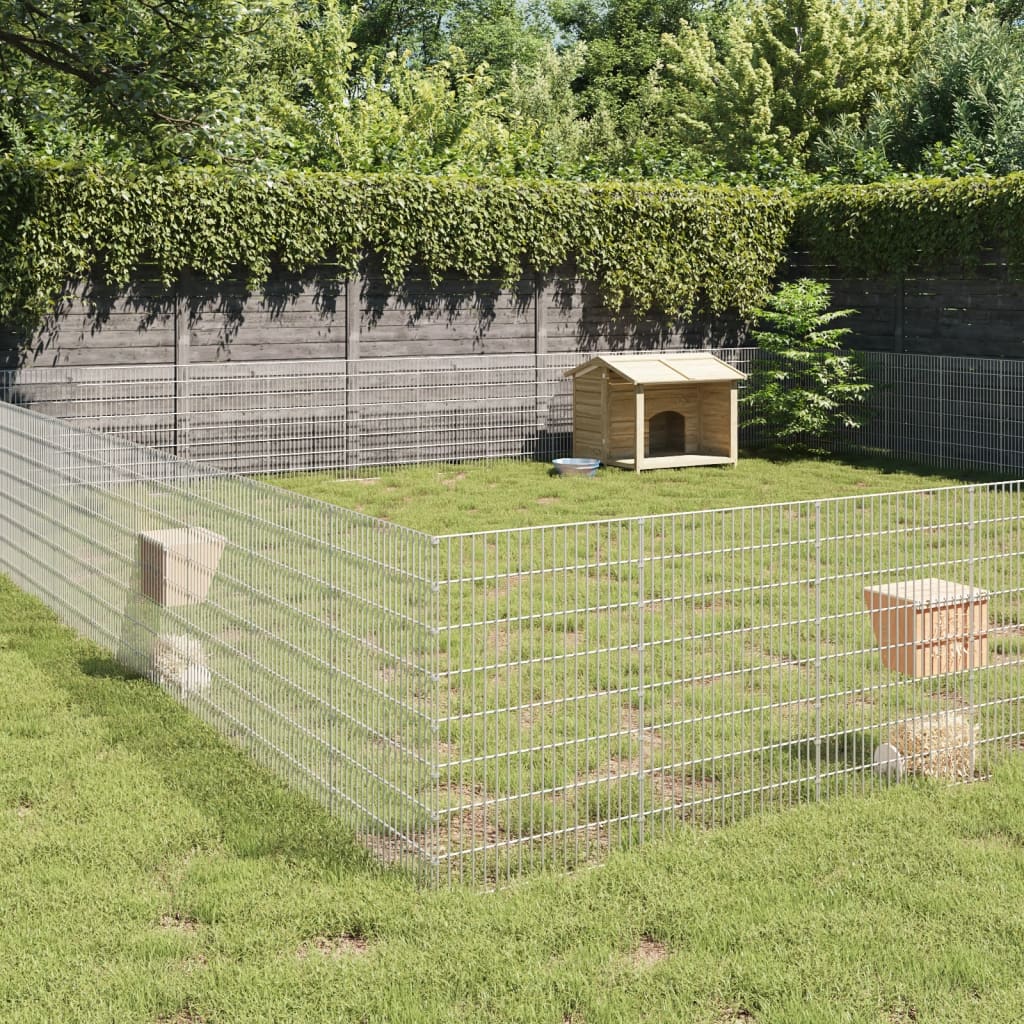 vidaXL Free Range Animal Enclosure 48-Panel 21.3"x31.5" Galvanized Iron