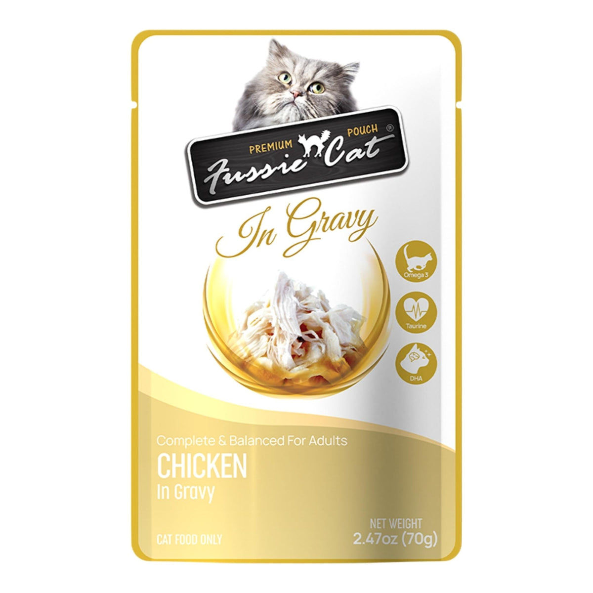 Fussie Cat Premium Chicken in Gravy 2.47oz. Pouch Default Title