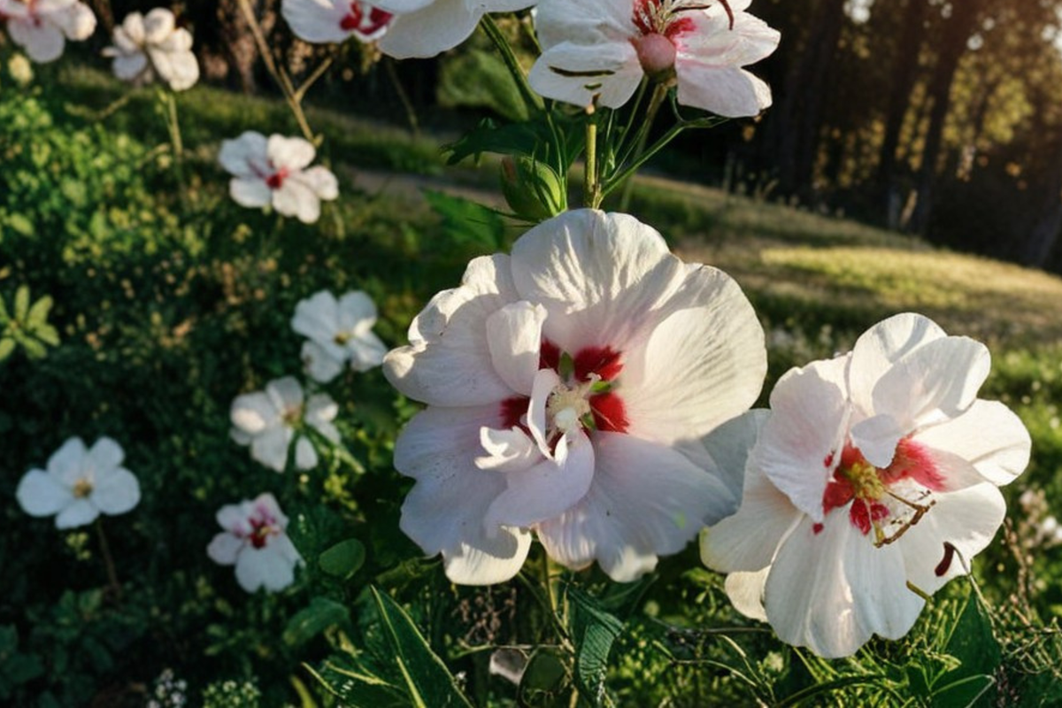 Double White Rose of Sharon 5 Gal Live Plant – Hibiscus syriacus Flowering Shrub Althea Bush for Garden Landscape