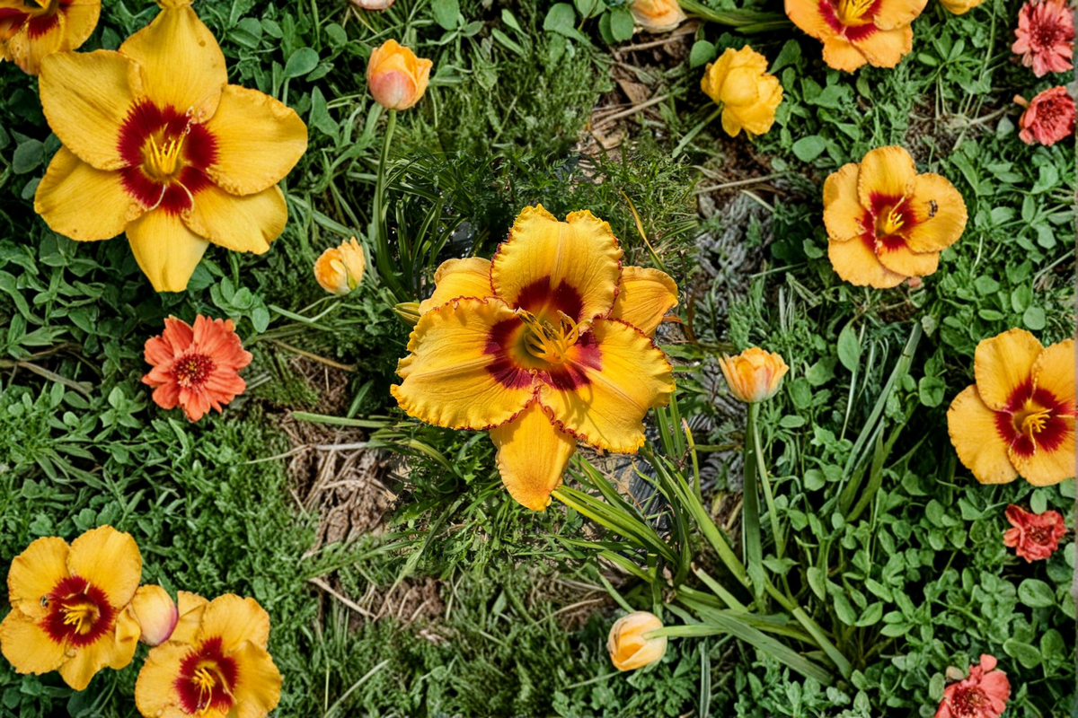 Daylily ‘Two Part Harmony’ 3 Bare Root Plants – Pink Yellow Hemerocallis Perennial for Summer Garden Flowers