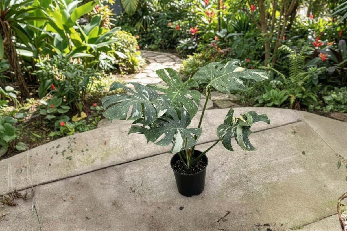 Monstera Thai Constellation Live Plant, 2-Inch Pot, Variegated Monstera deliciosa 'Thai Constellation' Houseplant