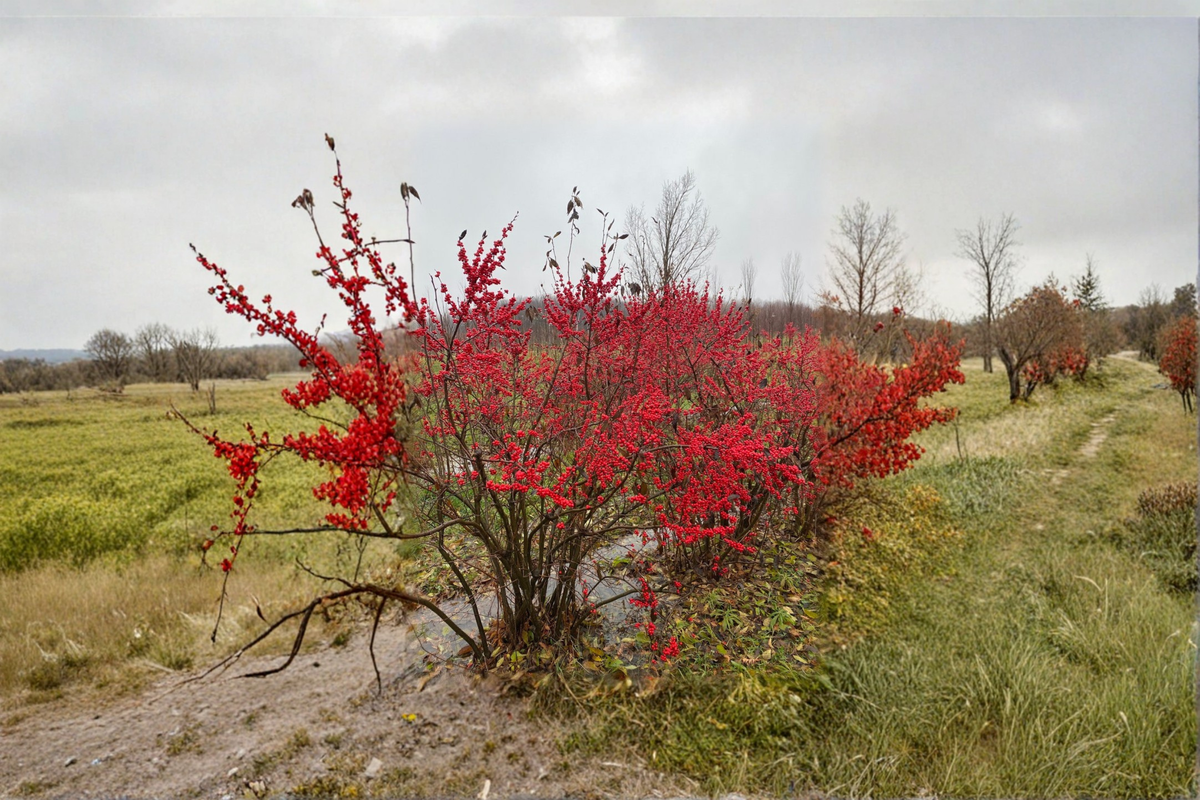 Female Winterberry ‘Maryland Beauty’ Live Plant – 12-Inch Ilex verticillata Red Berry Shrub in 1 Gallon Pot