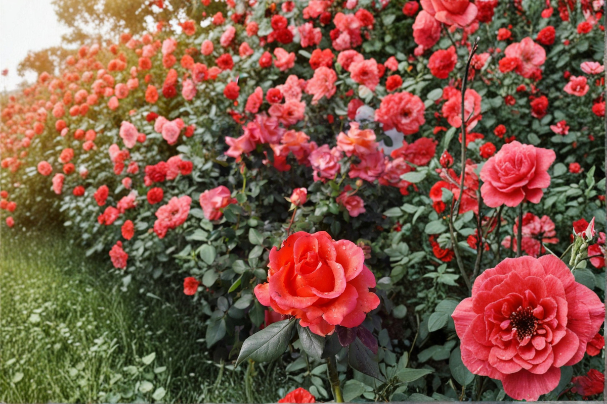Ring of Fire Rose Plant 3 Gal Live Hybrid Tea Bush, Red Yellow Bloom Rose for Garden Landscape Flowering Shrub