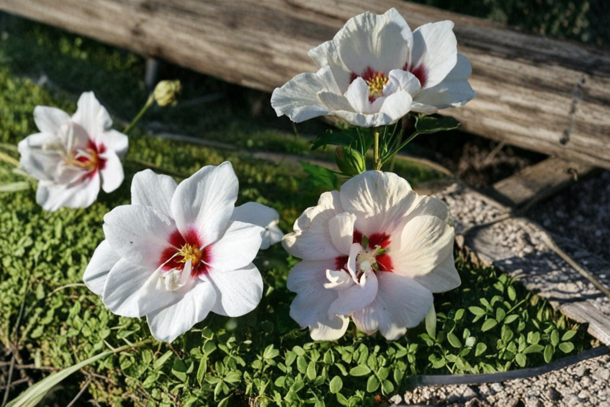 Double White Rose of Sharon Live Plant 1 Gallon Hibiscus syriacus Deciduous Flowering Shrub for Garden & Landscape