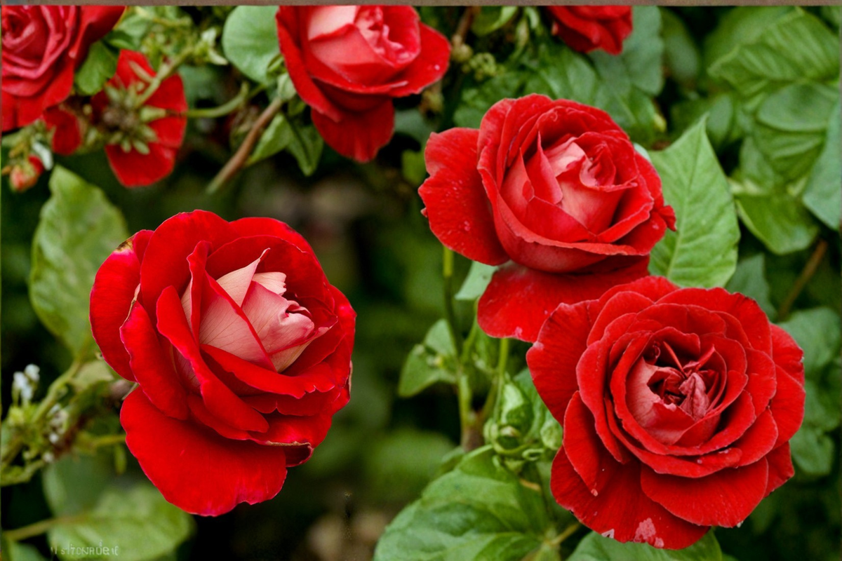 Snowfire Hybrid Tea Rose Live Plant, 1 Gal Bicolor Red & White Flowering Shrub, Garden Flower, Outdoor Rose Bush