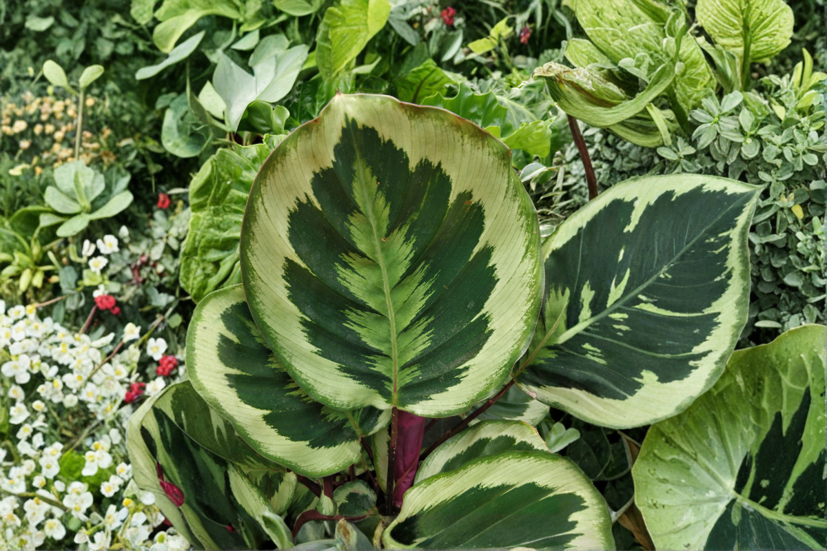 Calathea Medallion Live Tropical Houseplant – 6 Inch Pot – Indoor & Outdoor – Goeppertia veitchiana