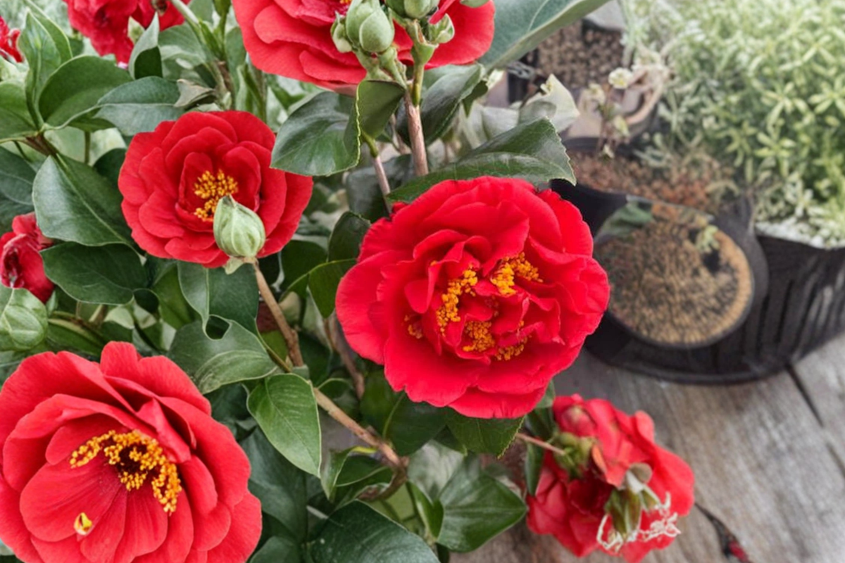 Fragrant Japanese Camellia ‘Kramer’s Supreme’ 1 Gallon – Camellia japonica Red Evergreen Flowering Shrub