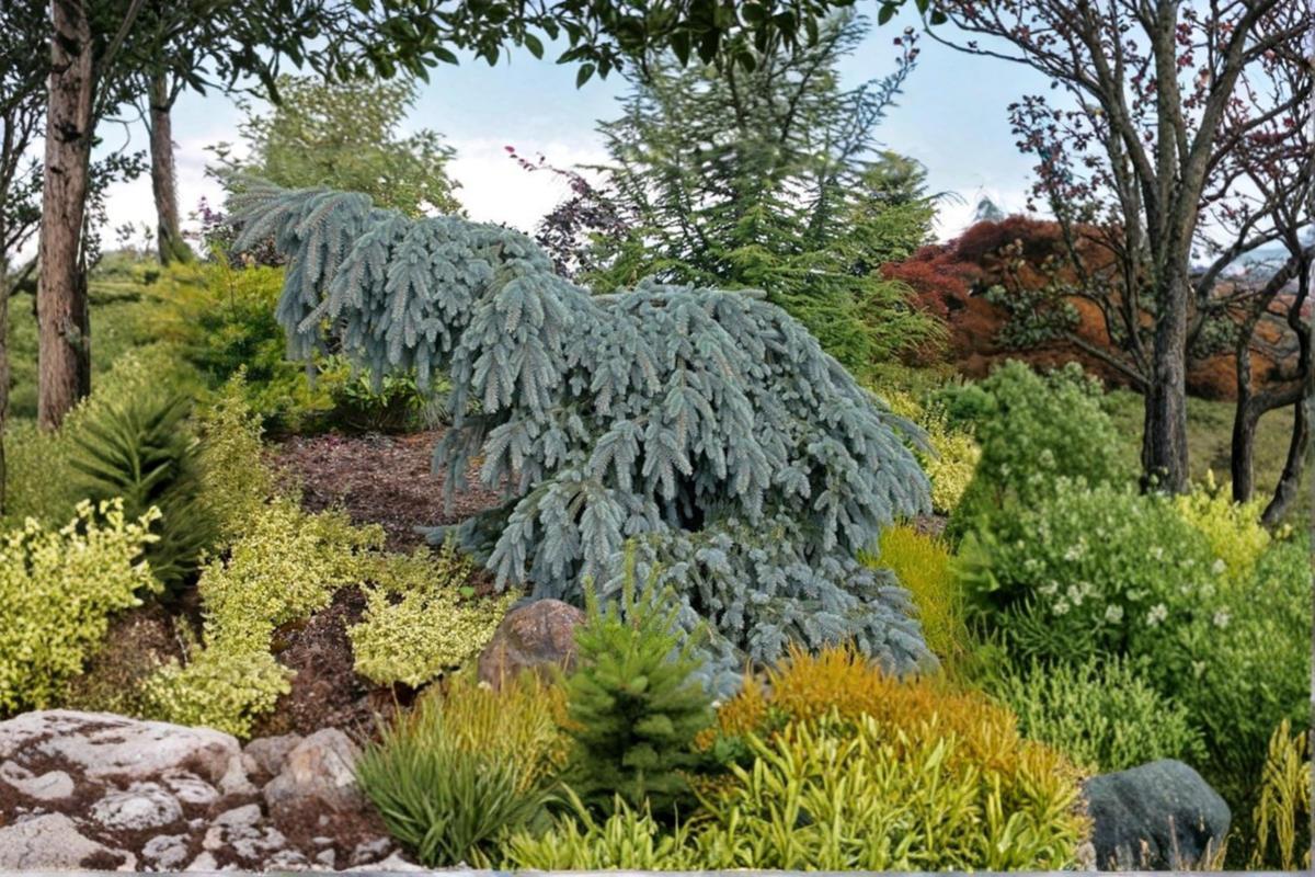 The Blues Colorado Blue Spruce Live Plant 10 Inch 1 Gallon – Weeping Picea pungens Evergreen for Garden
