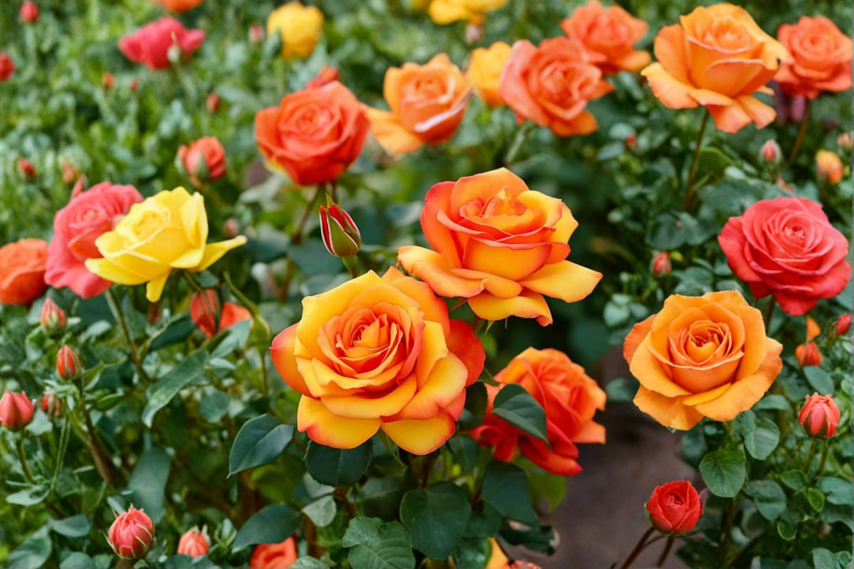 Montezuma Hybrid Tea Rose Live Plant – 2 Gallon Orange Pink Blooming Rose Bush for Garden Landscaping