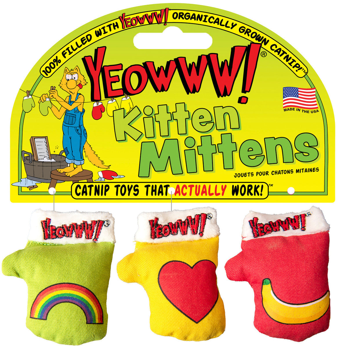 Yeowww! Cat Catnip Kitten Mitten (3 Pack)