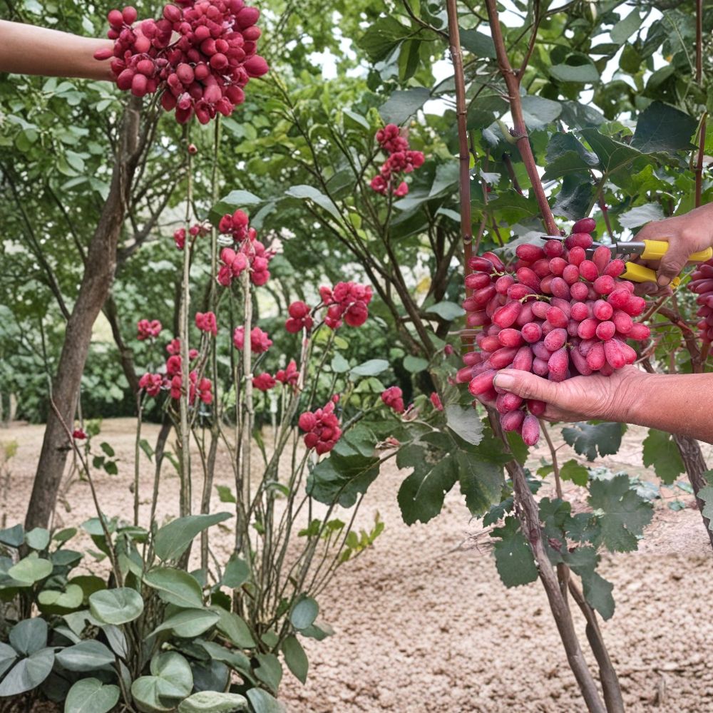 Crimson Seedless Grape Vine – Live Bare Root Fruit Vine | Sweet Red Seedless Table Grapes
